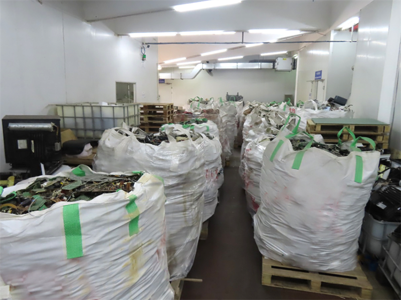 Pre-processed printed circuit boards stored in a Macau warehouse