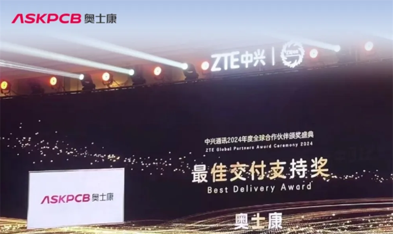 ASKPCB Recognized with ZTE's 'Best Delivery Support Award'